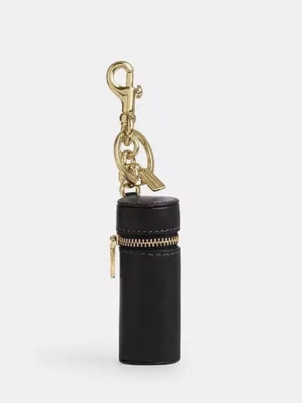 Coach Lipstick Case Bag Charm Gold/Black Smooth Leather NWT